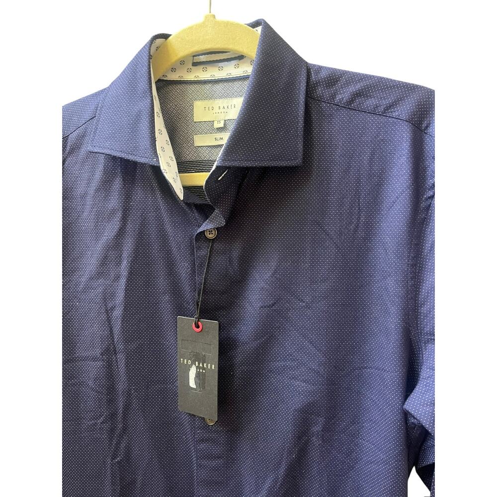 Ted Baker *Mayyer* Formal Stretch Dot Dress Shirt | Mens 15 32/33 Slim Fit - Picture 3 of 12